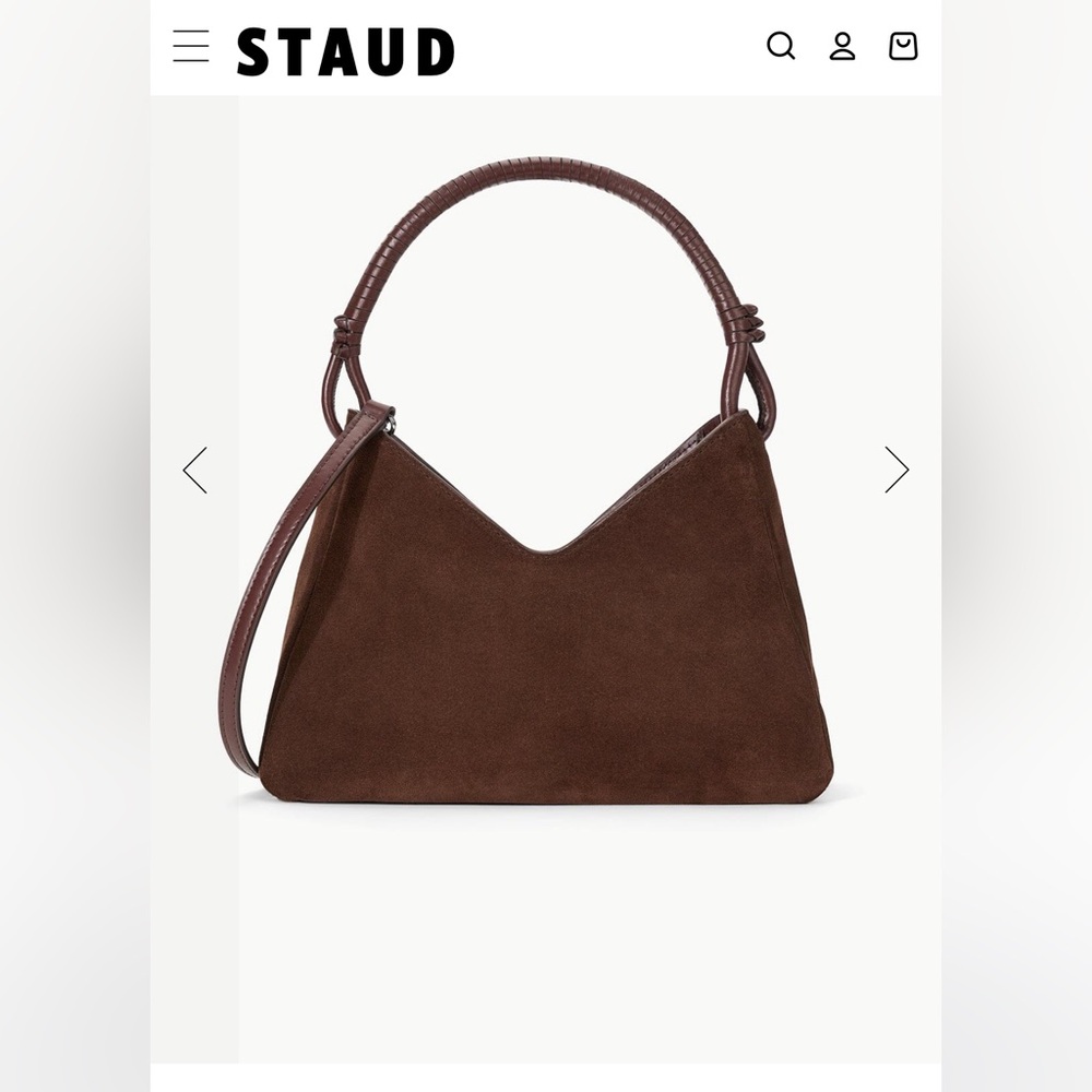 STAUD Valerie Shoulder Bag | Mahogany Suede